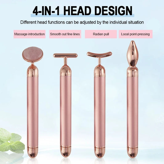24K Gold 4-in-1 Face Lifting Roller and Massager